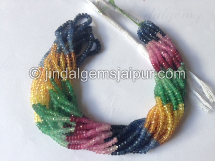 Multi Precious Faceted Roundelle Beads